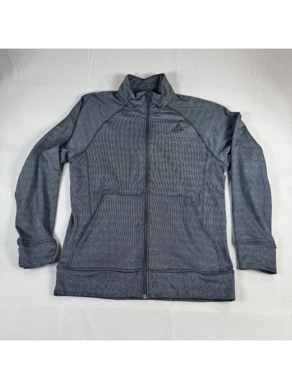 Adidas ClimaWarm Track Jacket Mens Size L Gray Full Zip Fleece Athletic Training